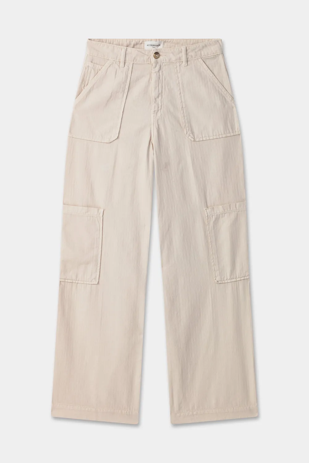 acquaverde Sander pantalone chevron cream vita alta