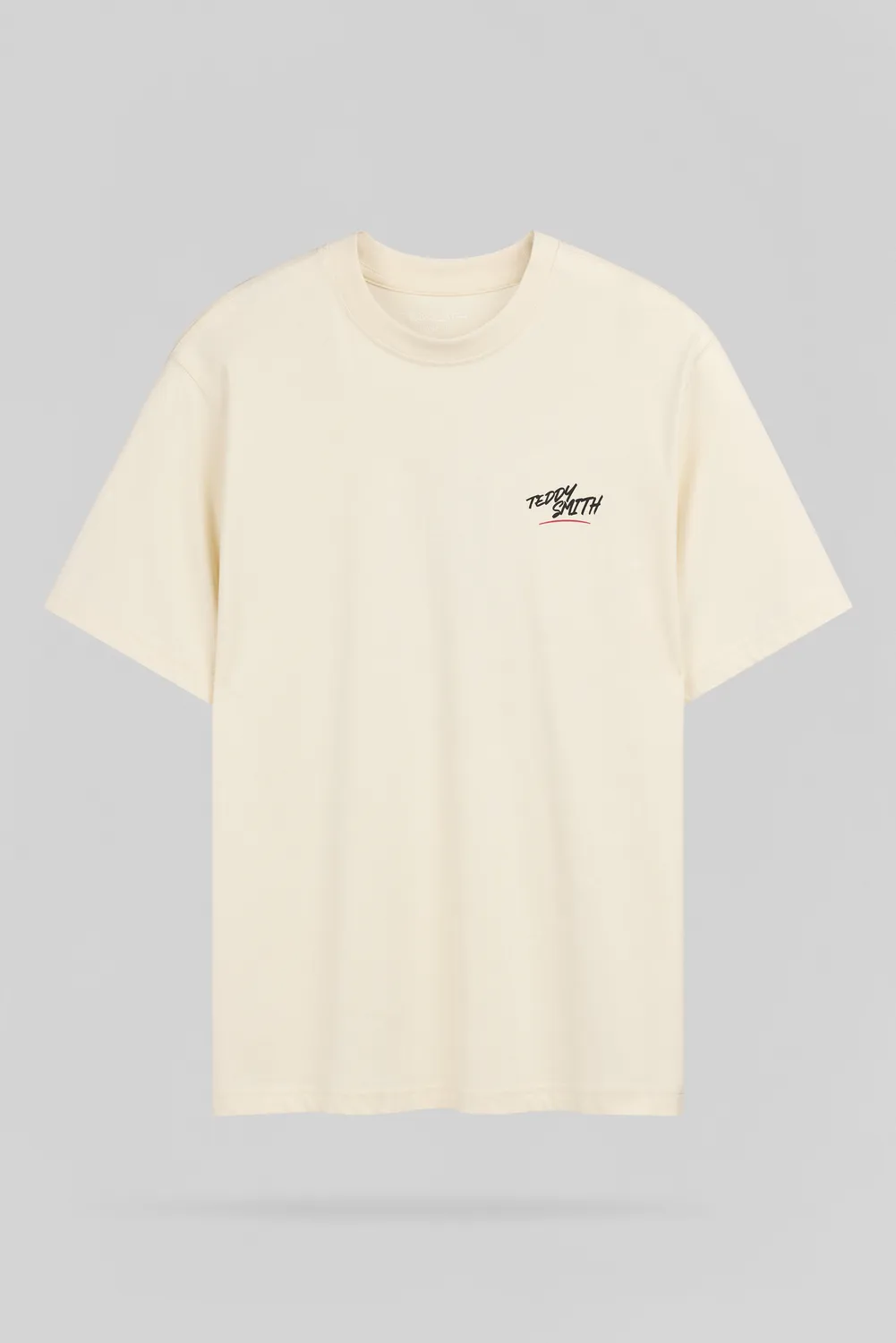 Teddy Smith T-Bigben T-Shirt Uomo Cream Stampa Grafica Cotone