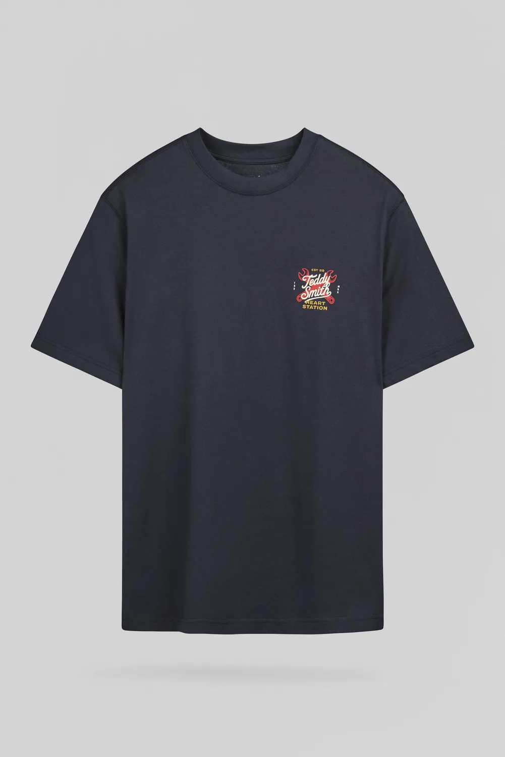 Teddy Smith T-Motorheat Dark Navy t-shirt loose fit uomo