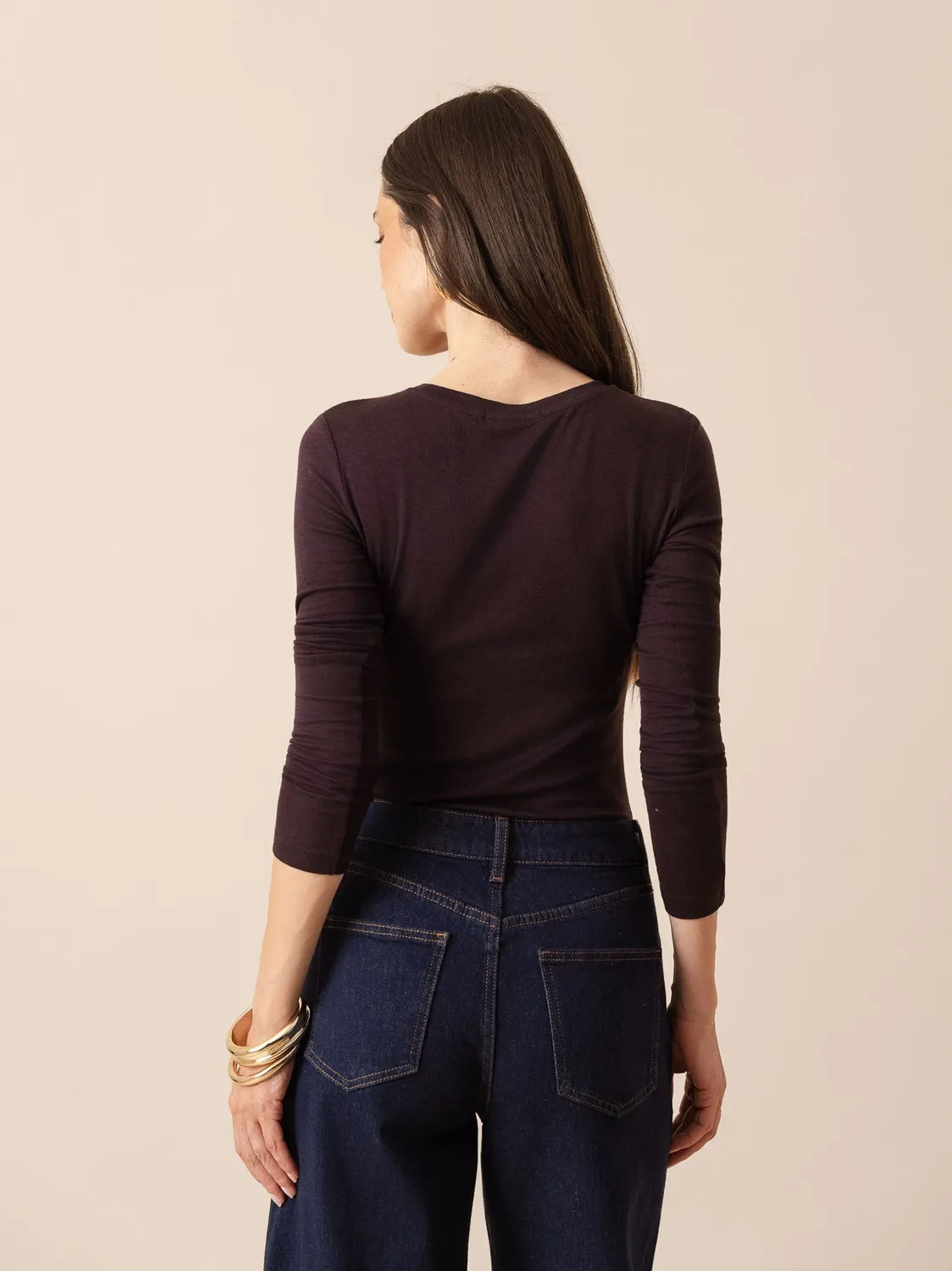 Oraije Coralie t-shirt lyocell melanzana