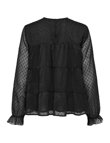 ONLY Onleliza Life LS Dobby Top Wvn camicia donna M