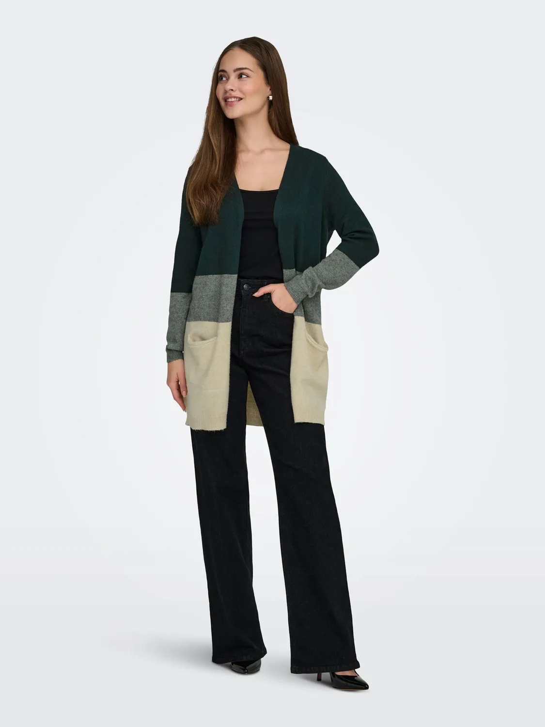 Only Onlqueen cardigan donna aperto maglia morbida