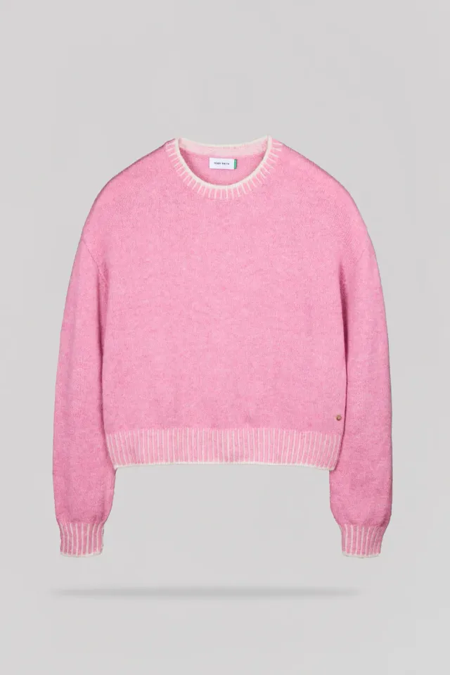 Teddy Smith P-Luisa maglione rosa bonbon lana donna