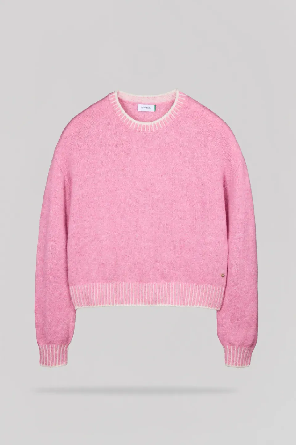Teddy Smith P-Luisa maglione rosa bonbon lana donna
