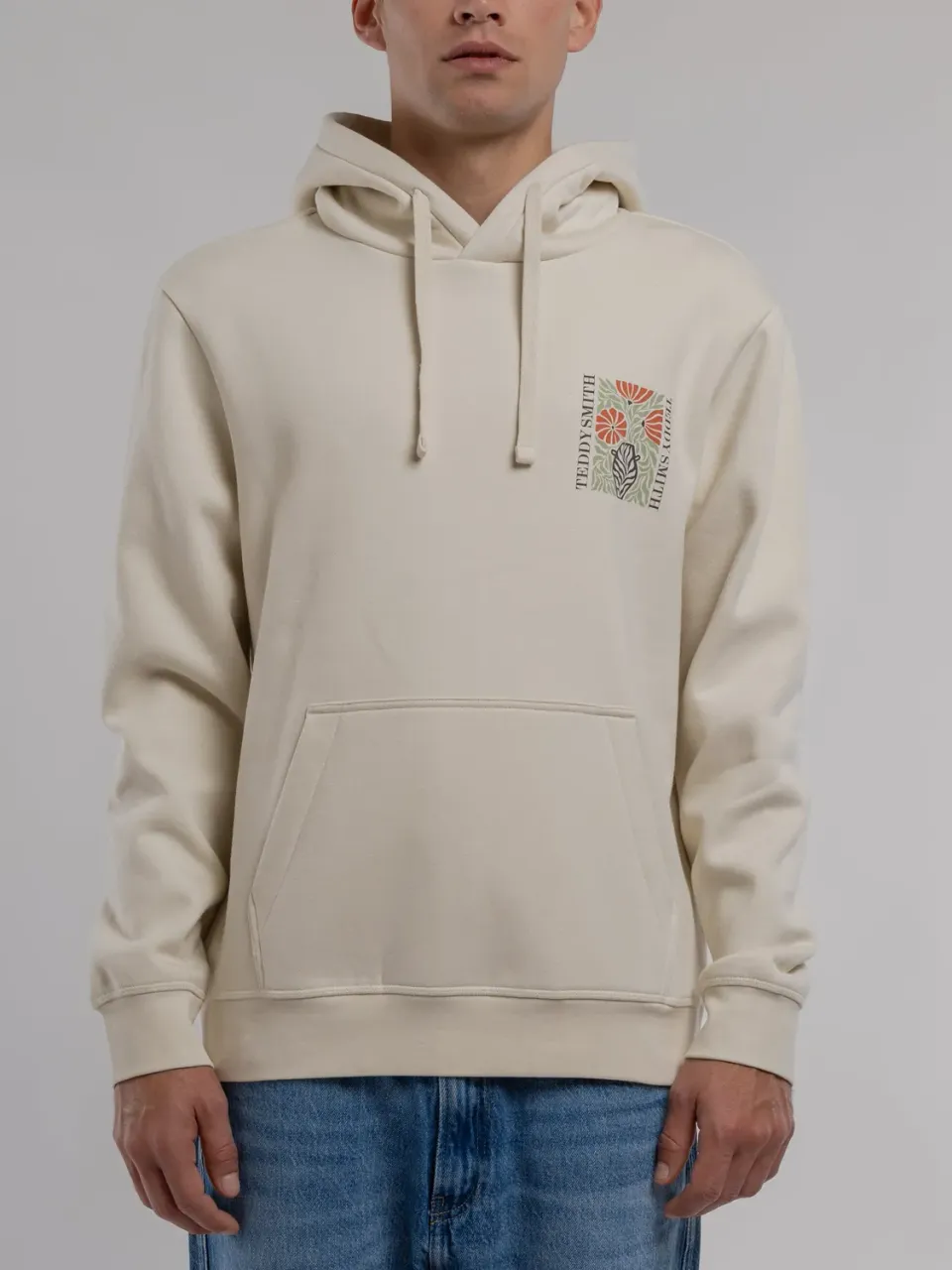 Teddy Smith S-Panorama Hood felpa cappuccio crema garzata