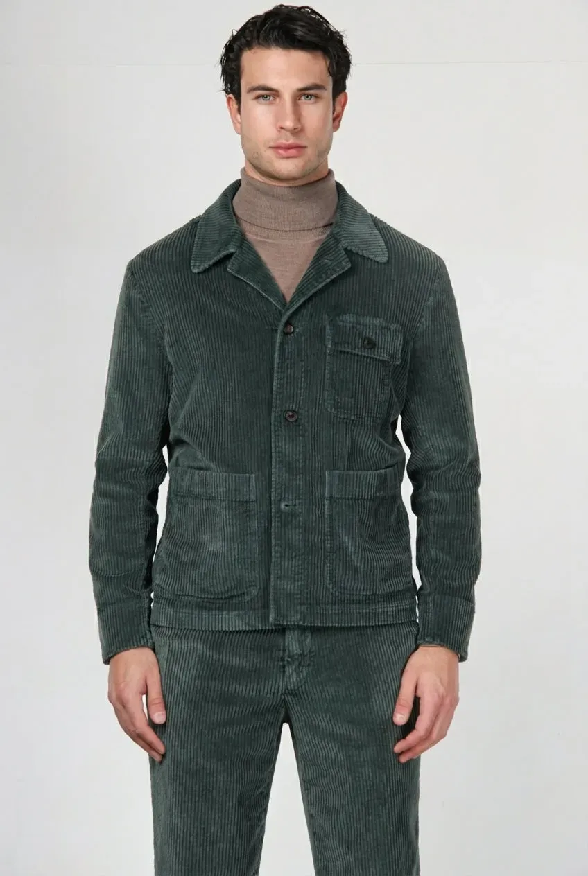 Mason's Chile Work Jacket overshirt velluto verde scuro