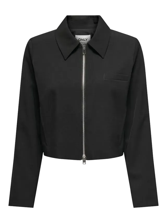 ONLY Onlhelene Life L/S Zip Jacket Cc Tlr Giacca Nero