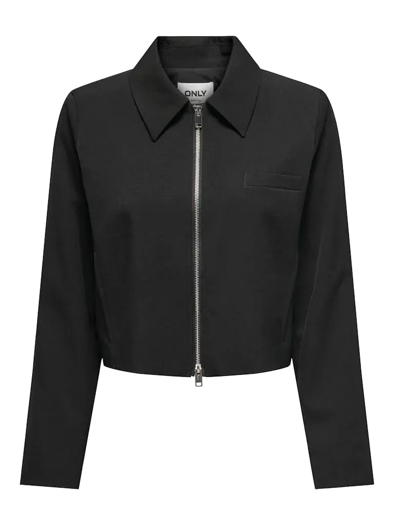 ONLY Onlhelene Life L/S Zip Jacket Cc Tlr Giacca Nero