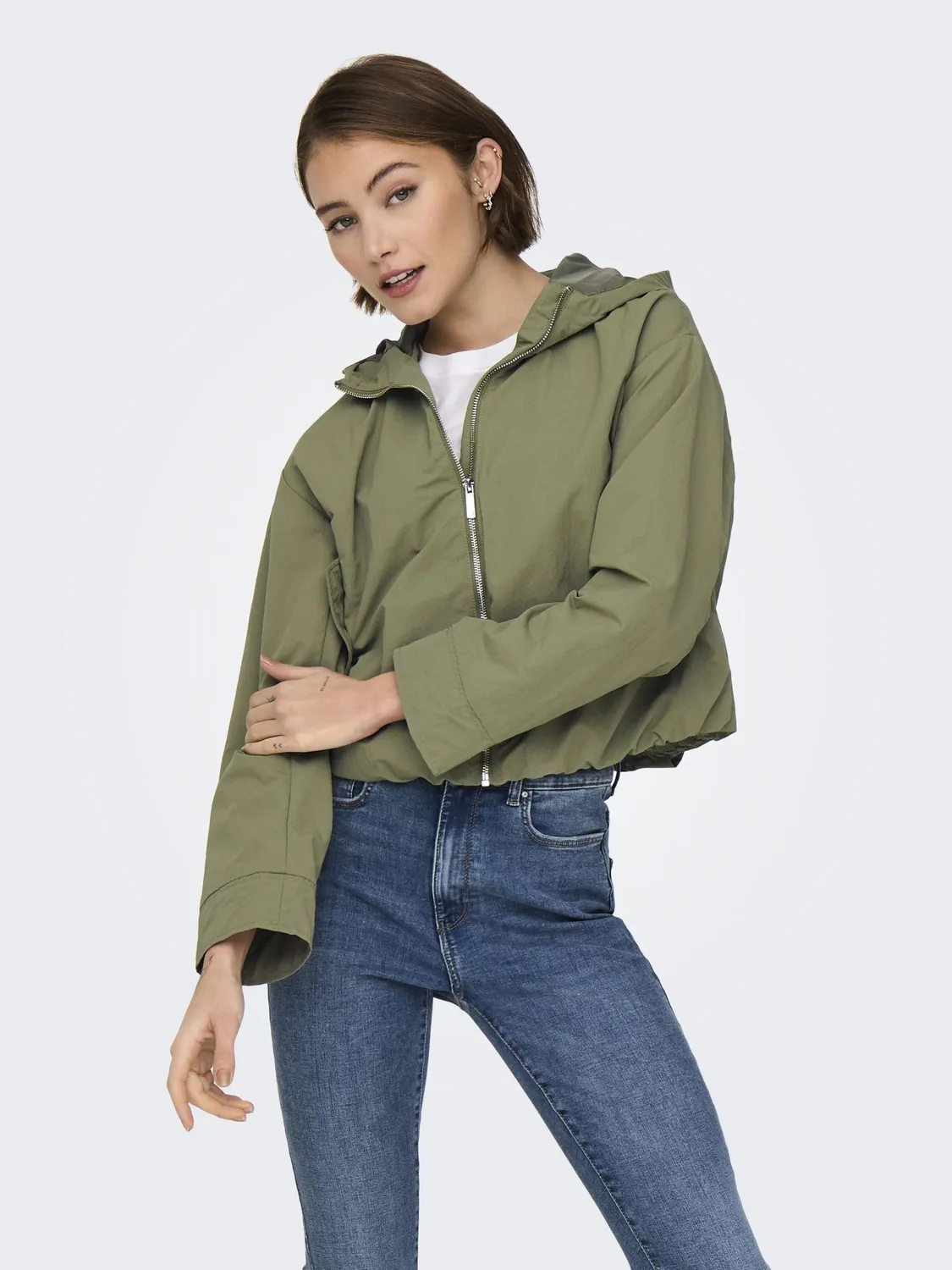 ONLY Onlbealo Hood giacca cappuccio 3XL humus leggera