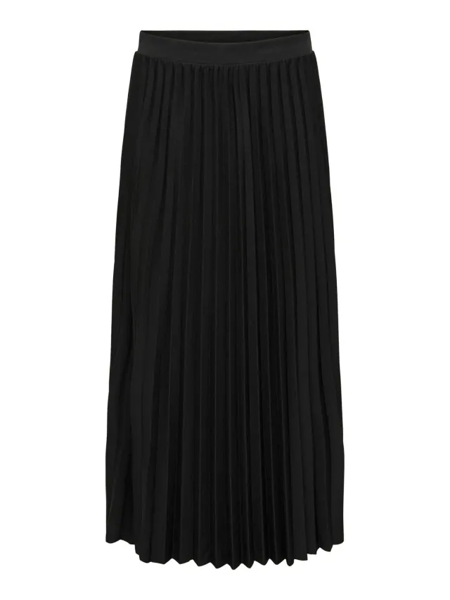 Only Newmelisa Plisse Gonna Donna Jersey Svasata Nera