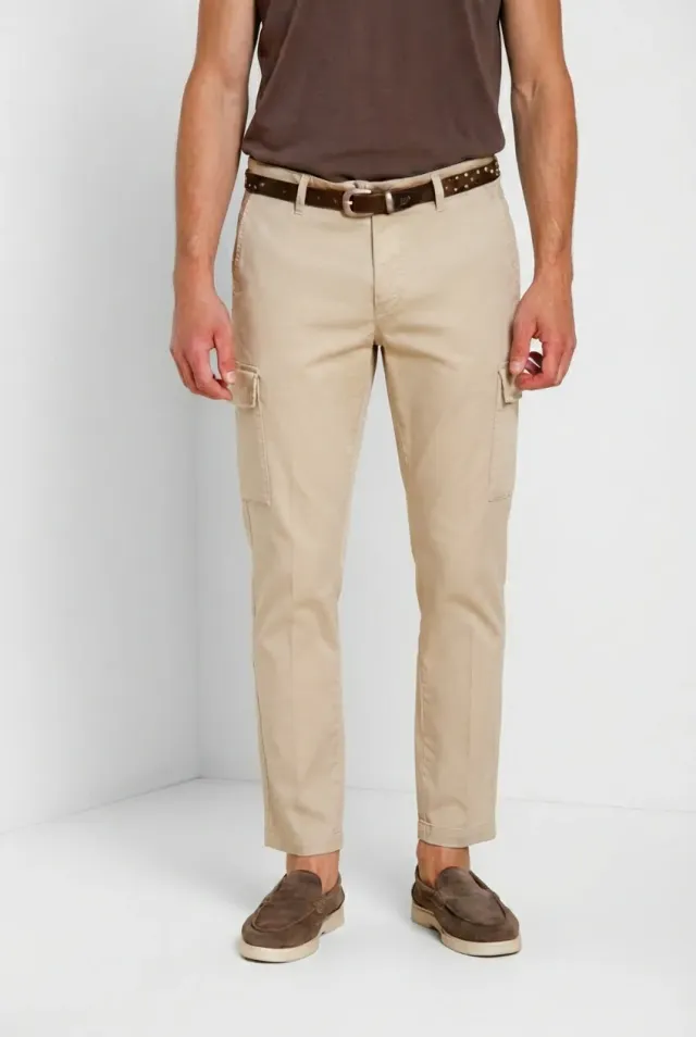 Mason's Chile Pantalone Cargo Uomo Beige Chiaro Regular