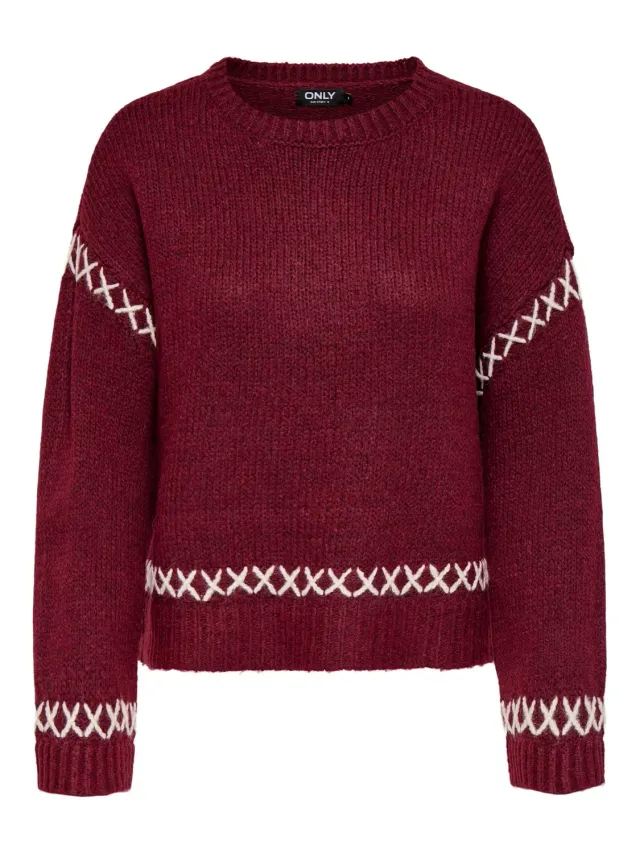 ONLY Onlamanda Life Maglione Donna S Cabernet