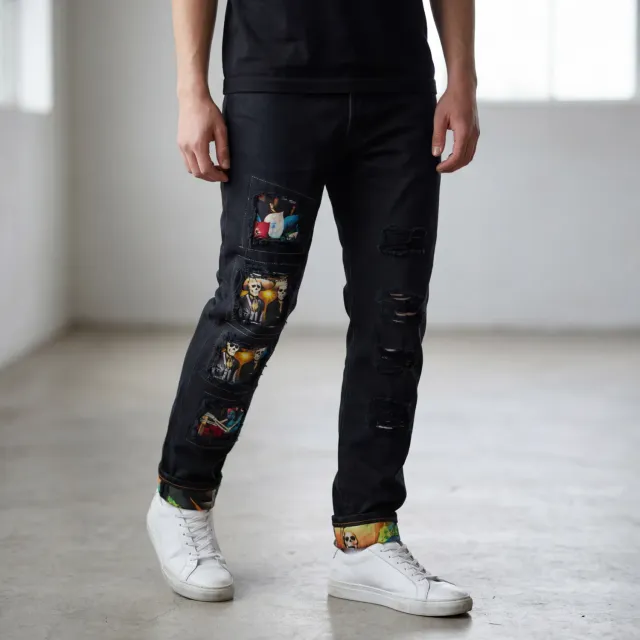 Never Say Never Levi's Vintage Teschi jeans nero tessuto
