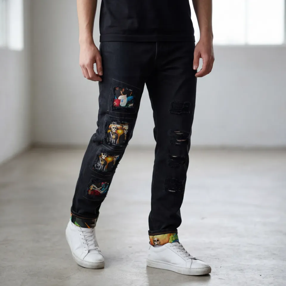 Never Say Never Levi's Vintage Teschi jeans nero tessuto