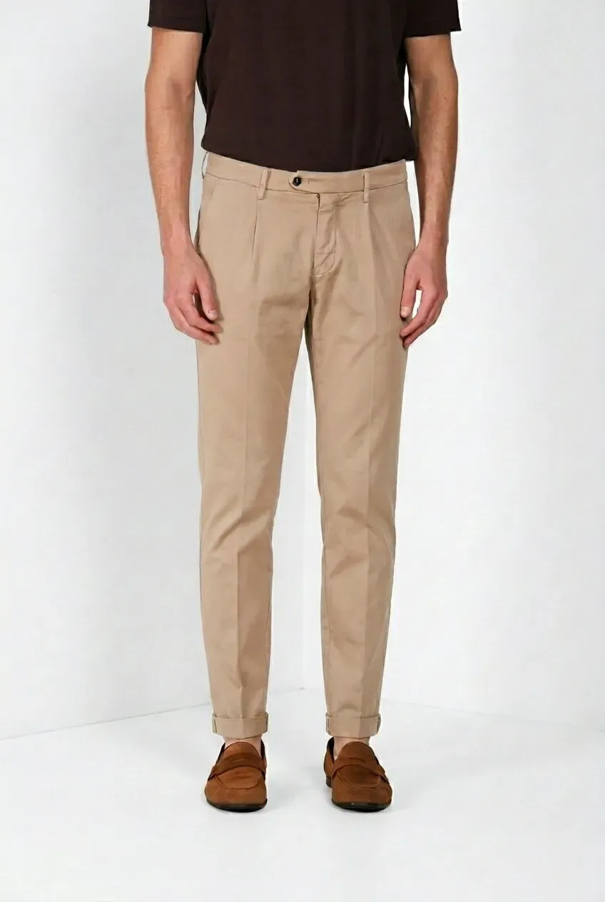 Mason's Torino 1 Pinces Flex chino uomo beige medio slim