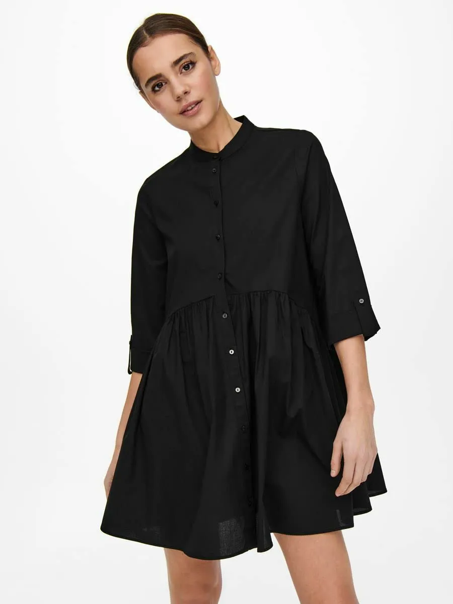 ONLY Onlditte Life abito donna 3/4 nero taglia 40 maniche 3/4