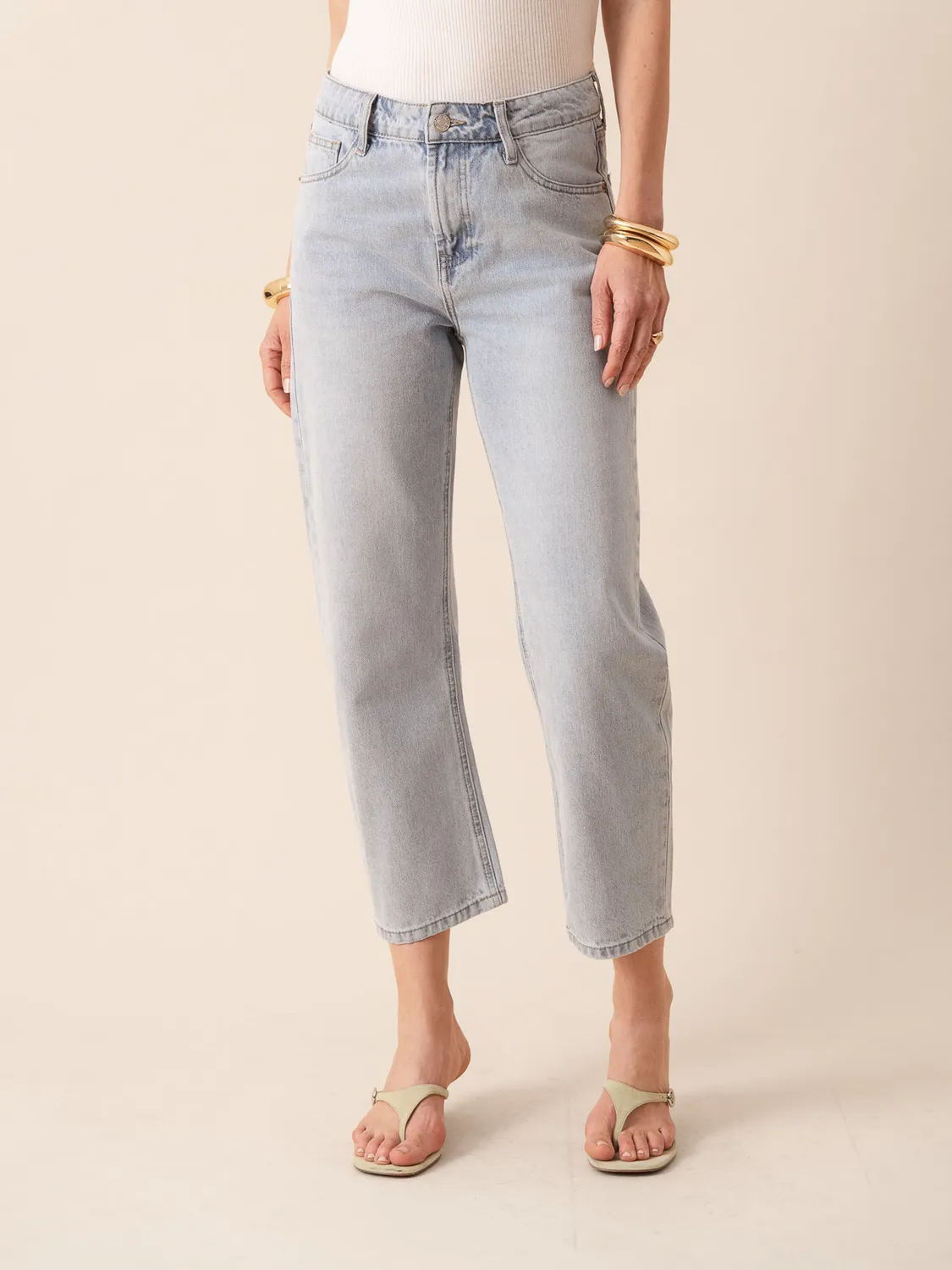 Oraije Boy jeans barrel blu chiaro