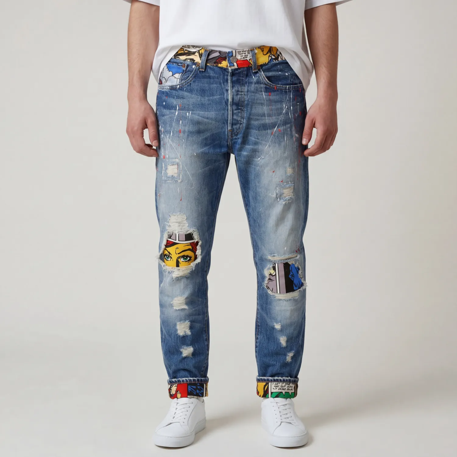 Levi's Vintage Pennywise jeans dipinti a mano IT