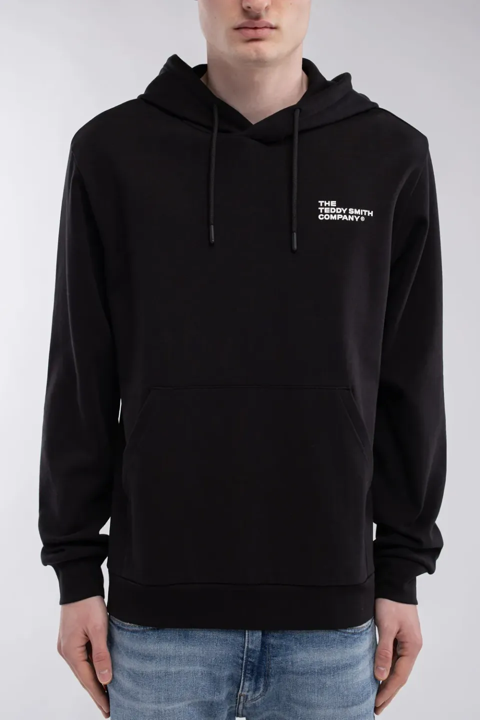 Teddy Smith S-Company Hoody felpa cappuccio nero elasticizzata