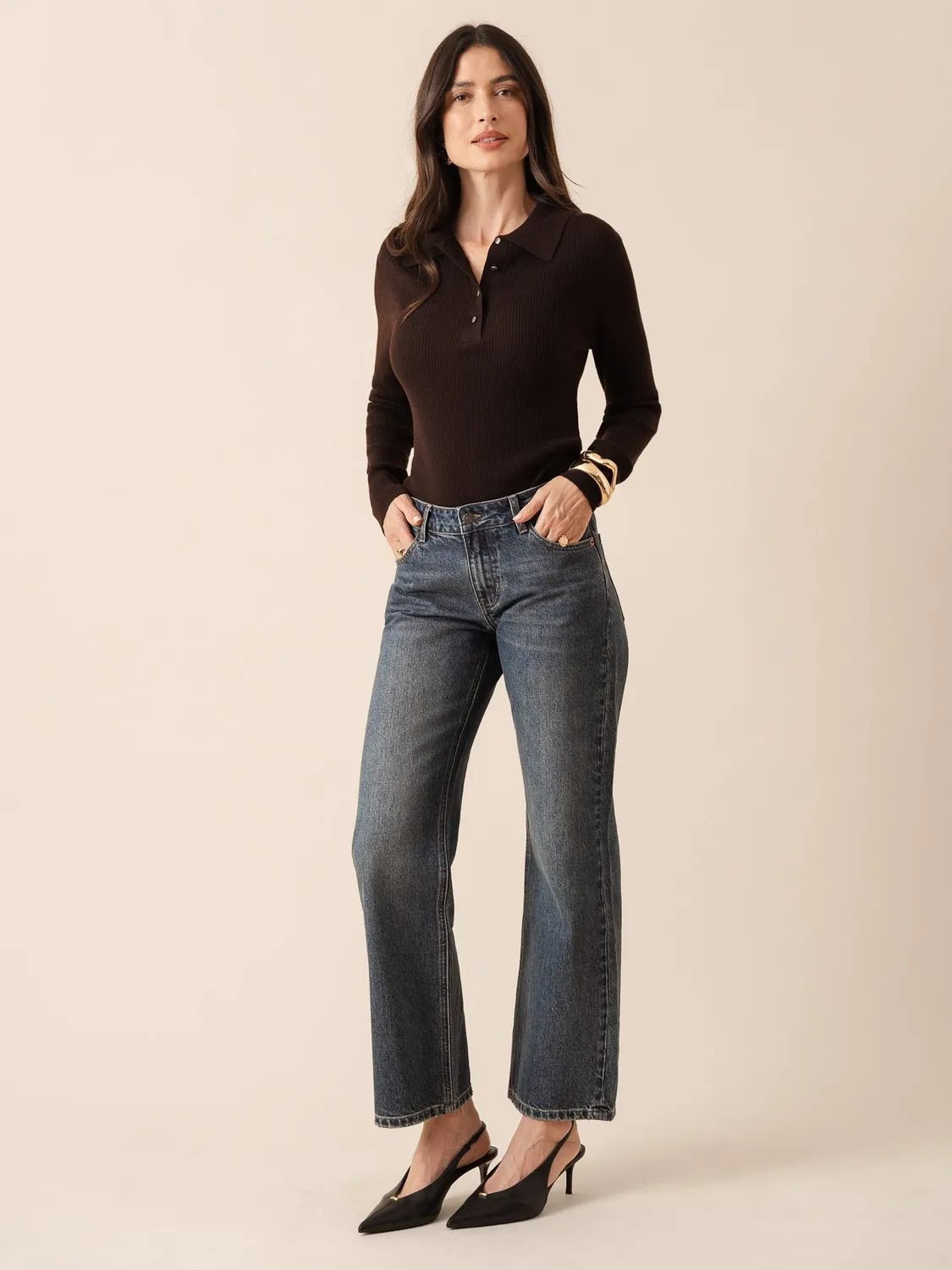 Oraije Carmen jeans vita bassa blu scuro