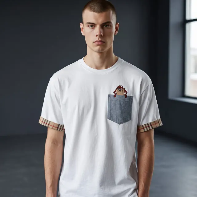 Never Say Never Taz T-Shirt Dipinta Burberry