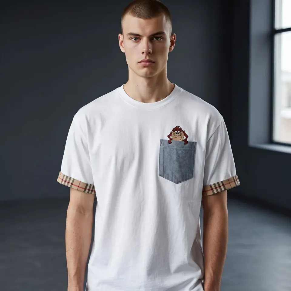 Never Say Never Taz T-Shirt Dipinta Burberry