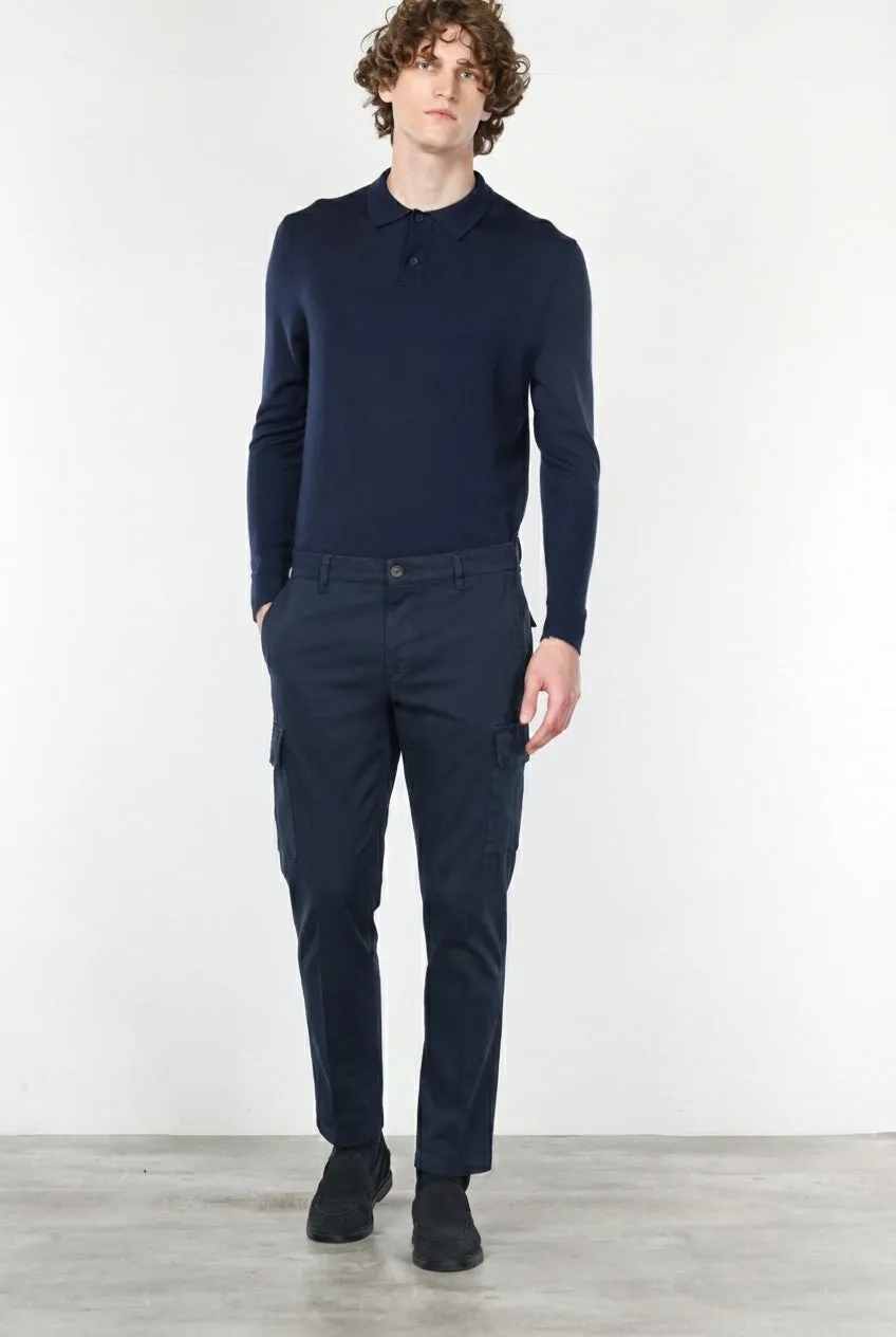 Mason's Chile pantalone cargo blu navy regular fit