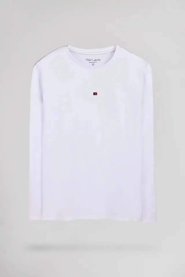 Teddy Smith T-Jim ML maglia maniche lunghe bianca cotone