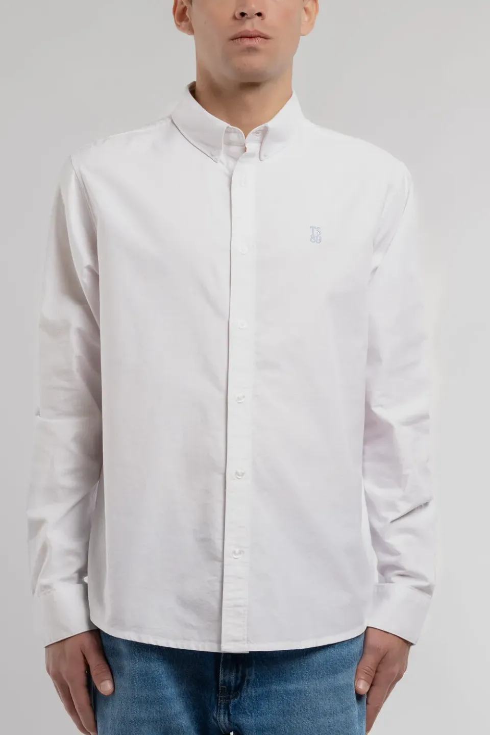 Teddy Smith C-Stan ML Camicia Bianca Oxford Cotone
