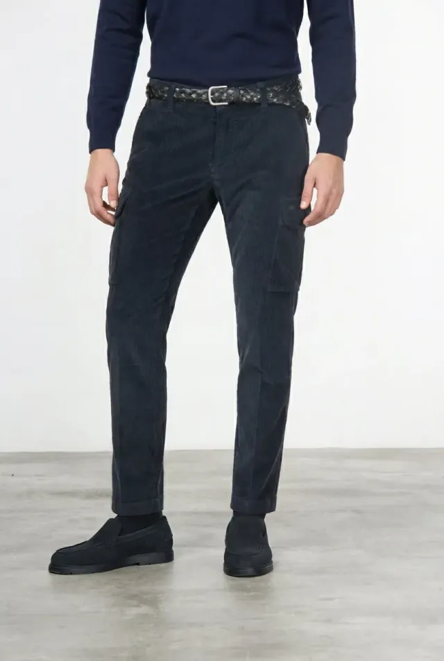 Mason's Chile cargo uomo blu notte velluto extra slim