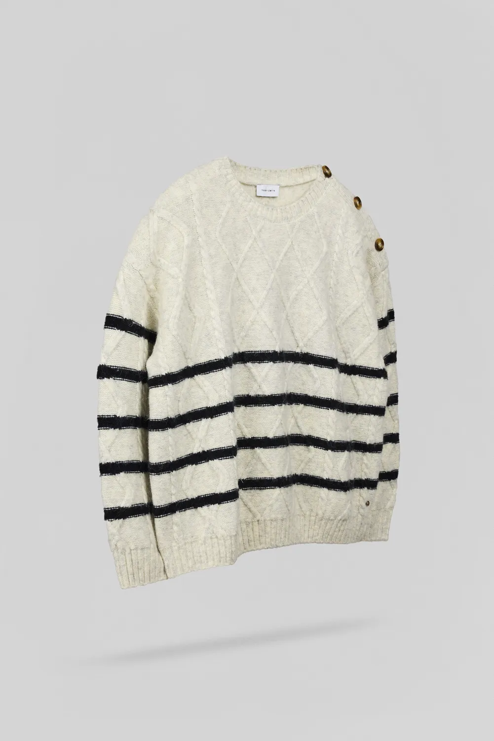 Teddy Smith P-Pola pullover oversize trecce avorio donna