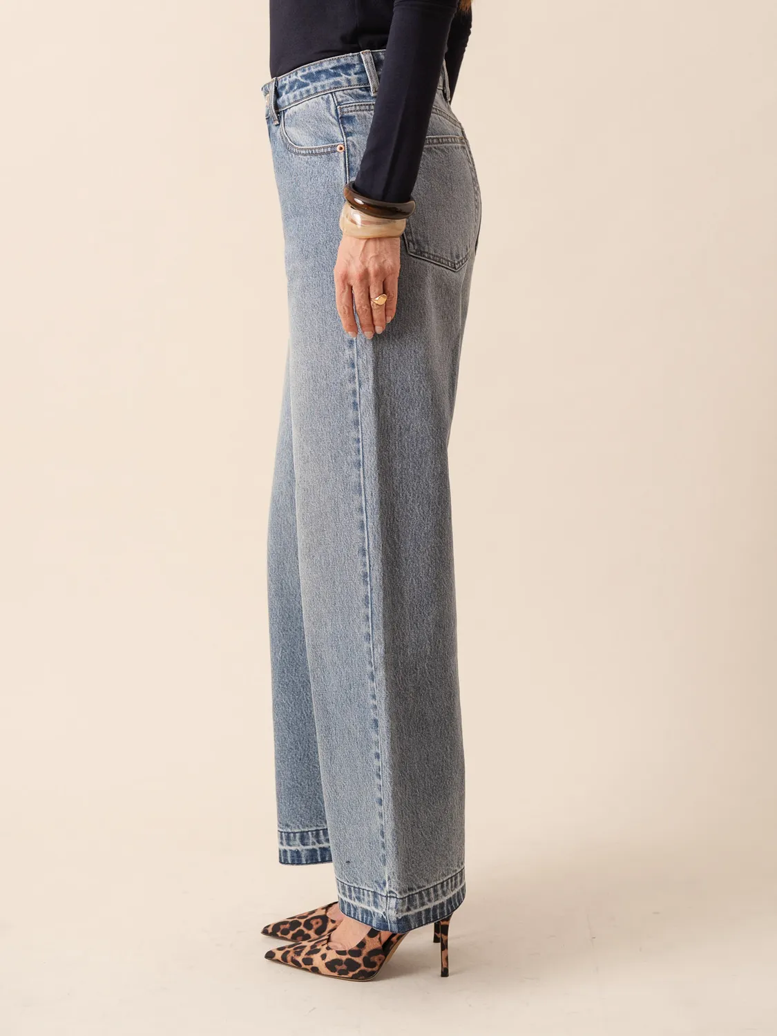 Oraije Dora jeans wide azzurro chiarissimo