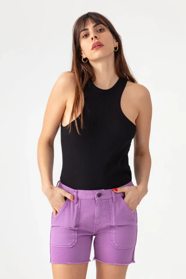 Acquaverde Tools shorts jeans Iris sfrangiati worker
