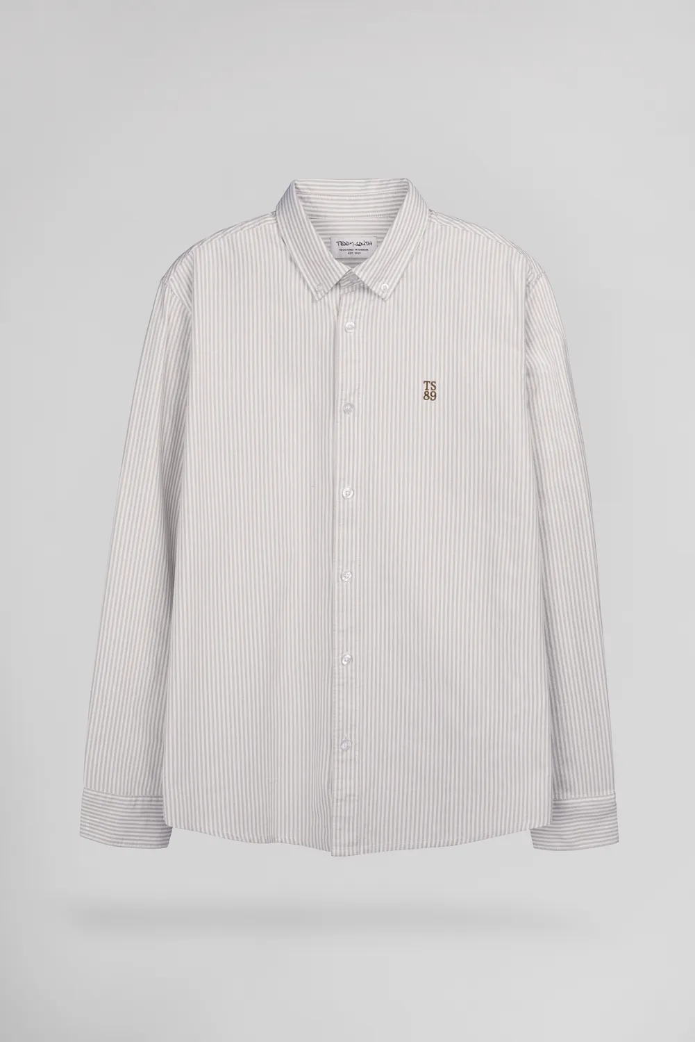 Teddy Smith C-Stanley camicia uomo worker beige righe