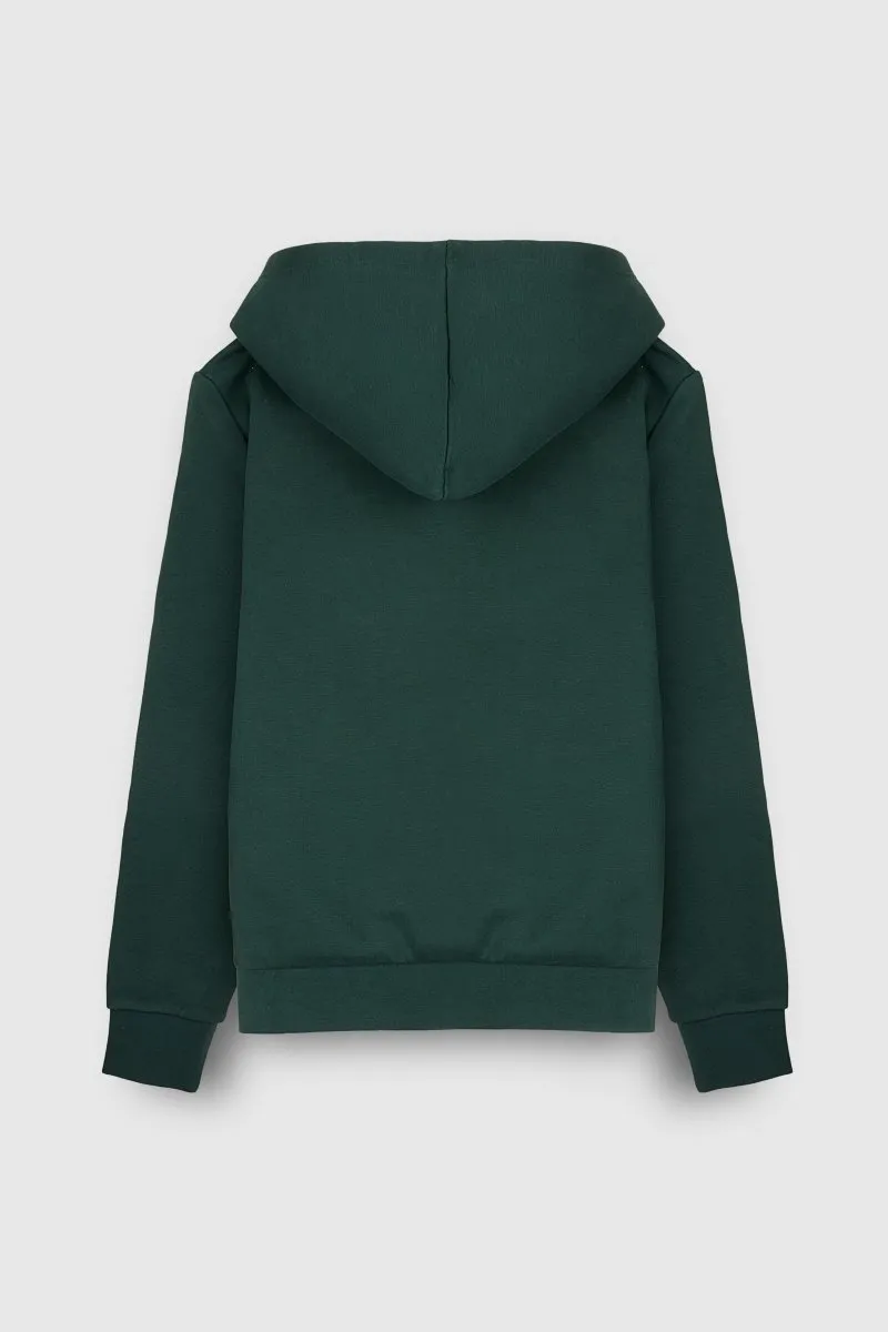 Teddy Smith S-Nark Hoody JR felpa verde ragazzo
