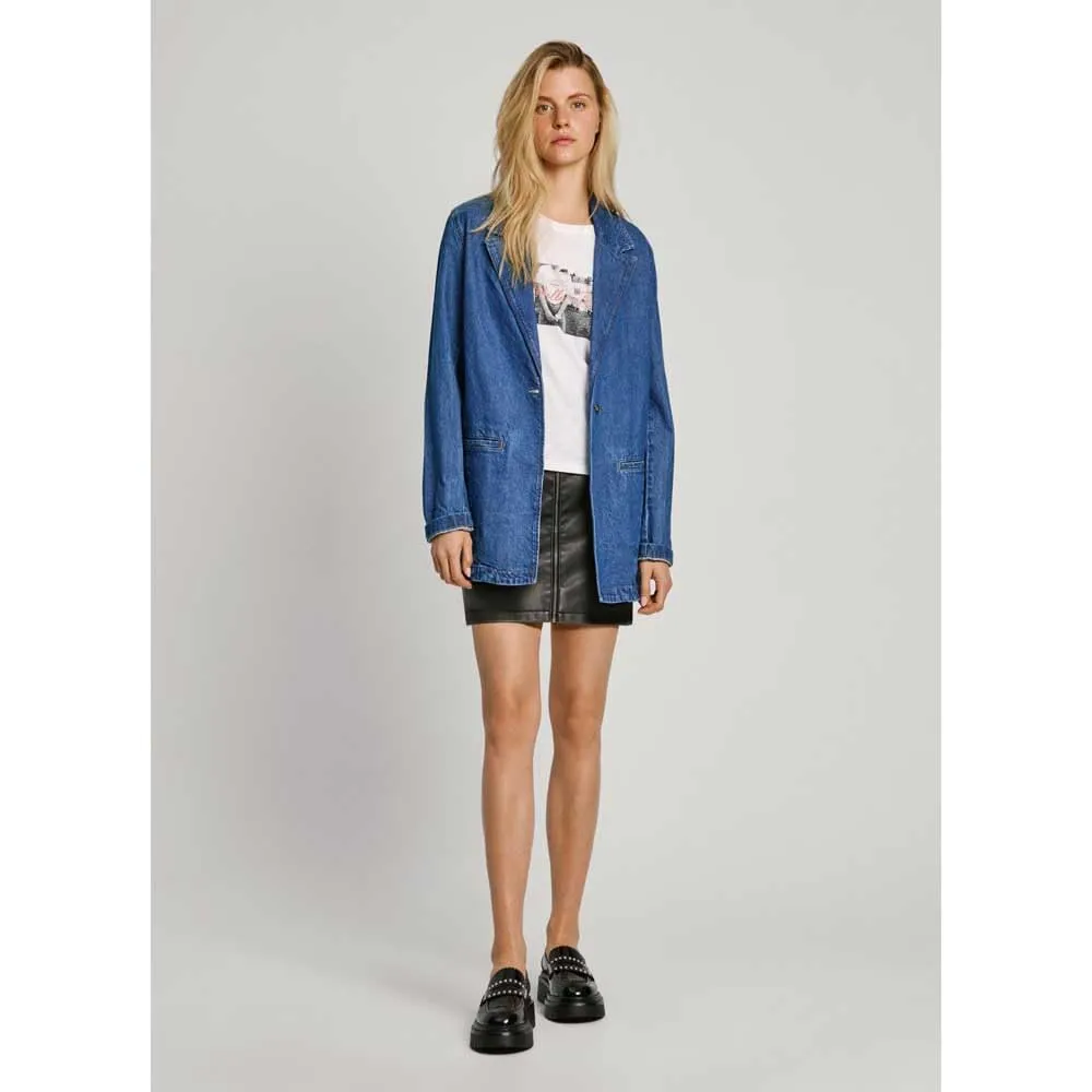Pepe Jeans Mabel blazer denim oversize lavaggio medio