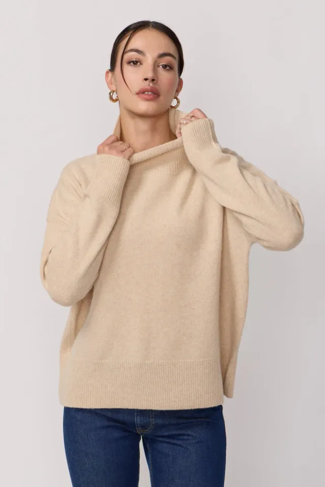 Acquaverde cardigan Beige yak merino oversize bottoni