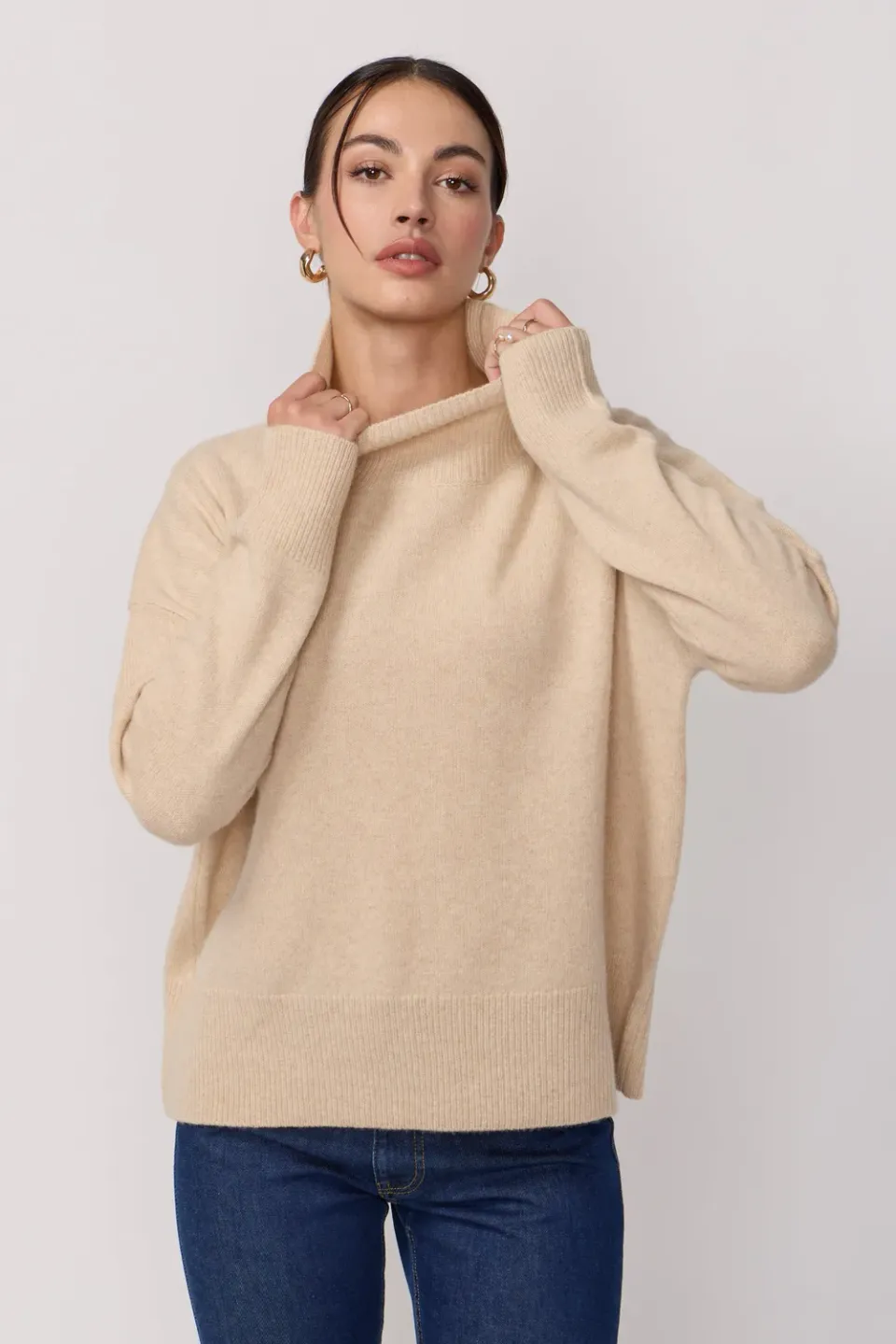 Acquaverde cardigan Beige yak merino oversize bottoni