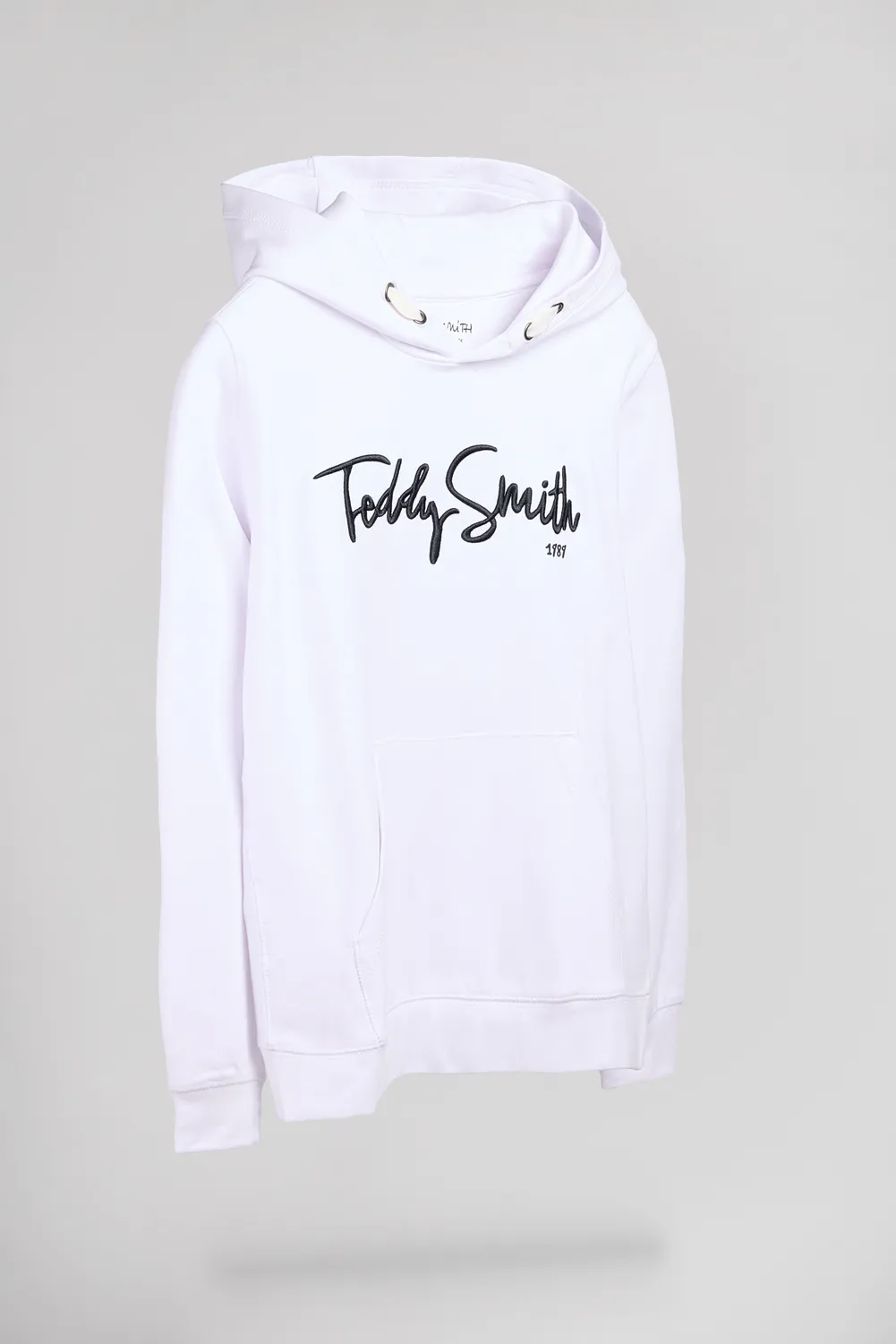 Teddy Smith S-Evry Hoody JR felpa cappuccio bianca cotone
