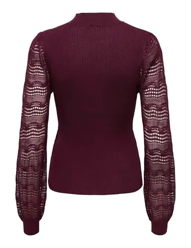 ONLY Onlannelina Maglia Collo Alto Donna Nero Lana