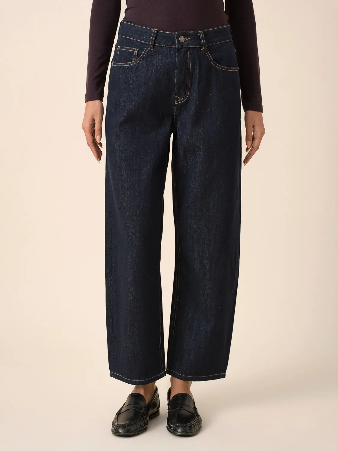 Oraije Brune jeans barrel grezzo
