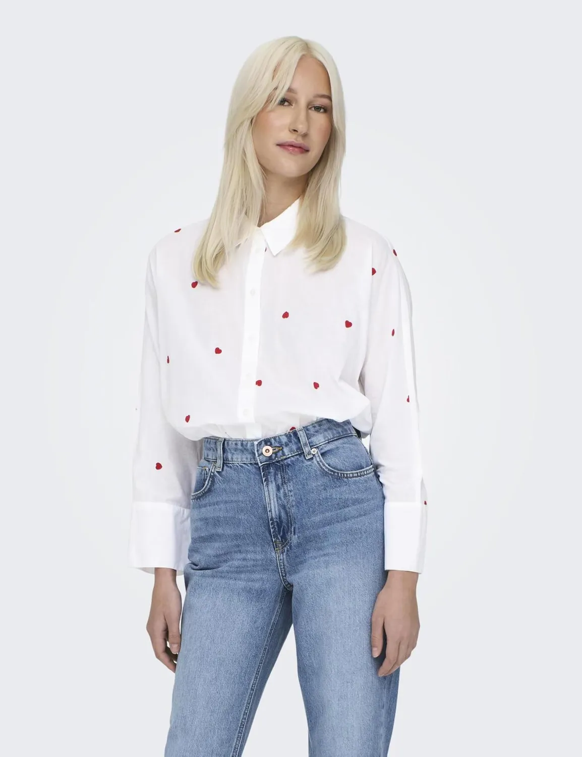 ONLY Onlnew Hemd camicia donna XS bianca cotone