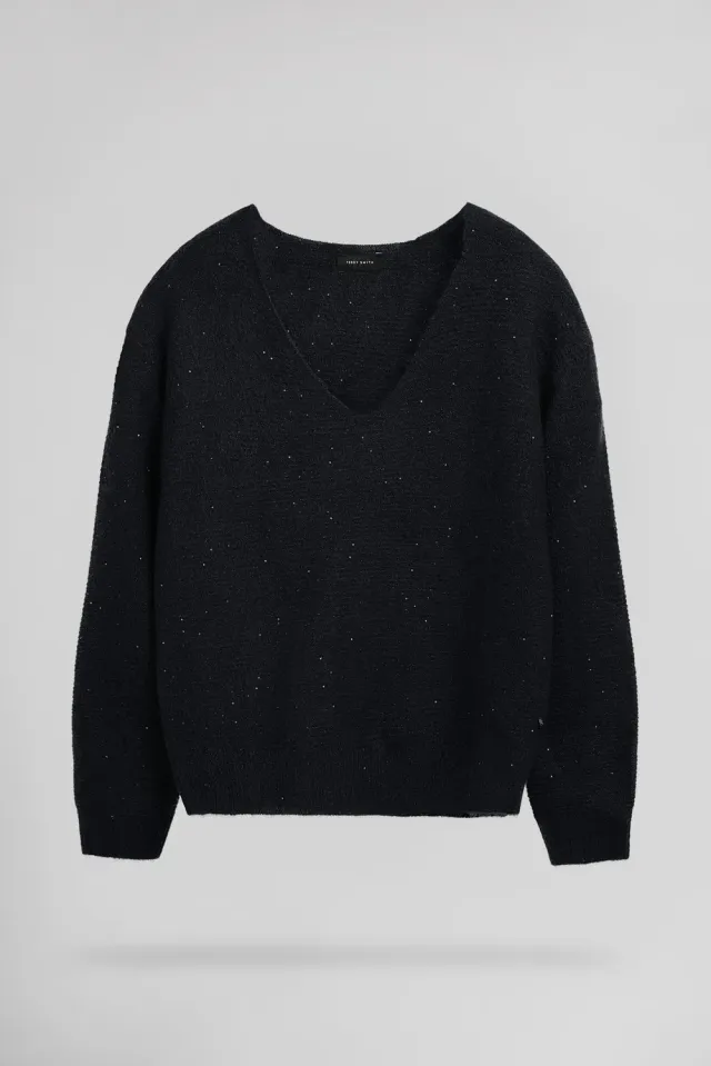 Teddy Smith P-Rachel pull donna dark navy scollo V