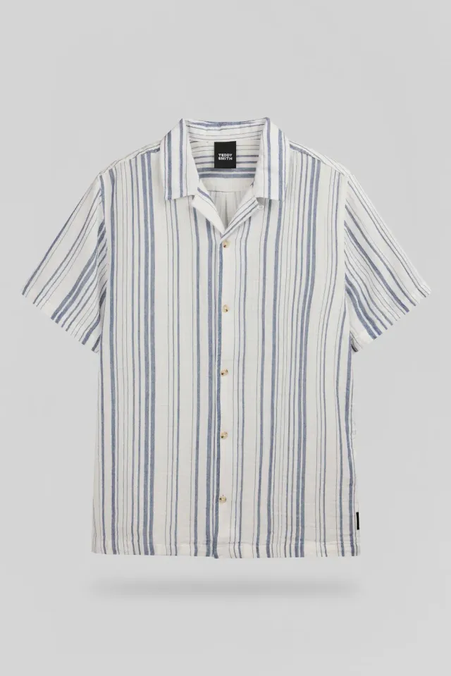 Teddy Smith C-Celestio MC camicia uomo indigo righe