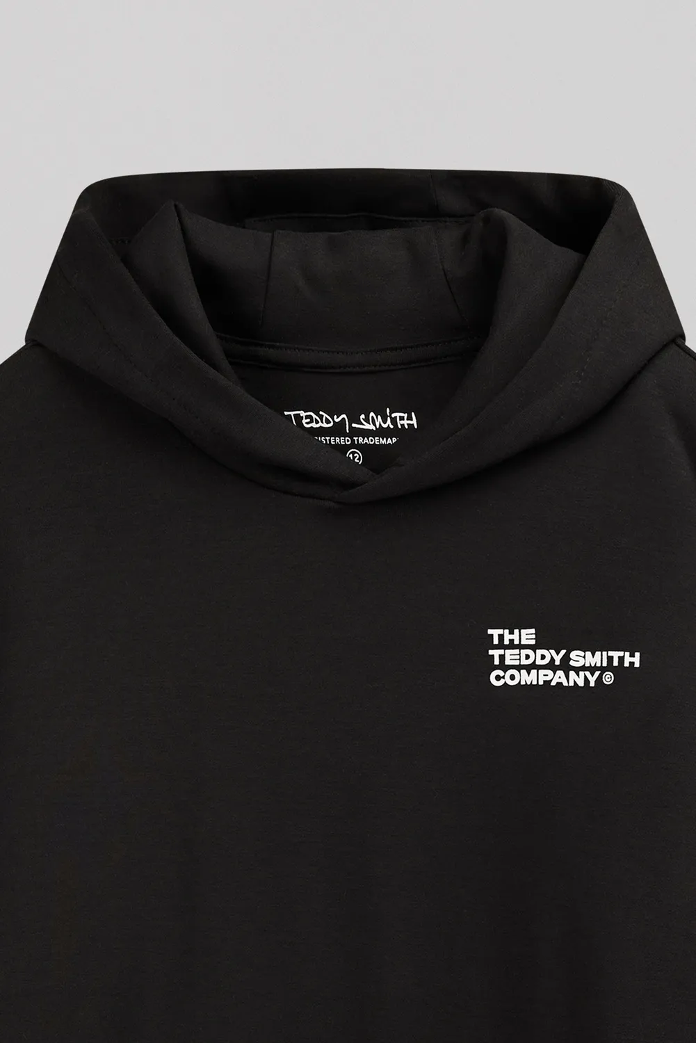 Teddy Smith S-Company Hoody JR felpa cappuccio nero interlock