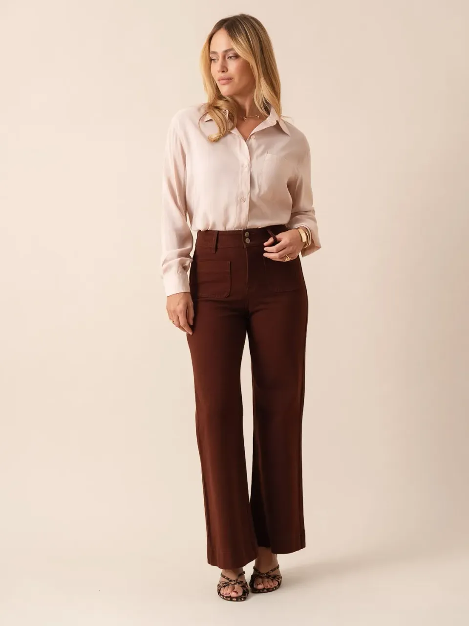 Oraije Elenette jeans flare rosso paprika