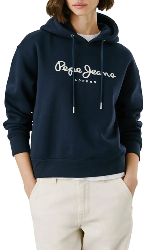 Pepe Jeans Baddy Hoodie felpa donna beige cappuccio