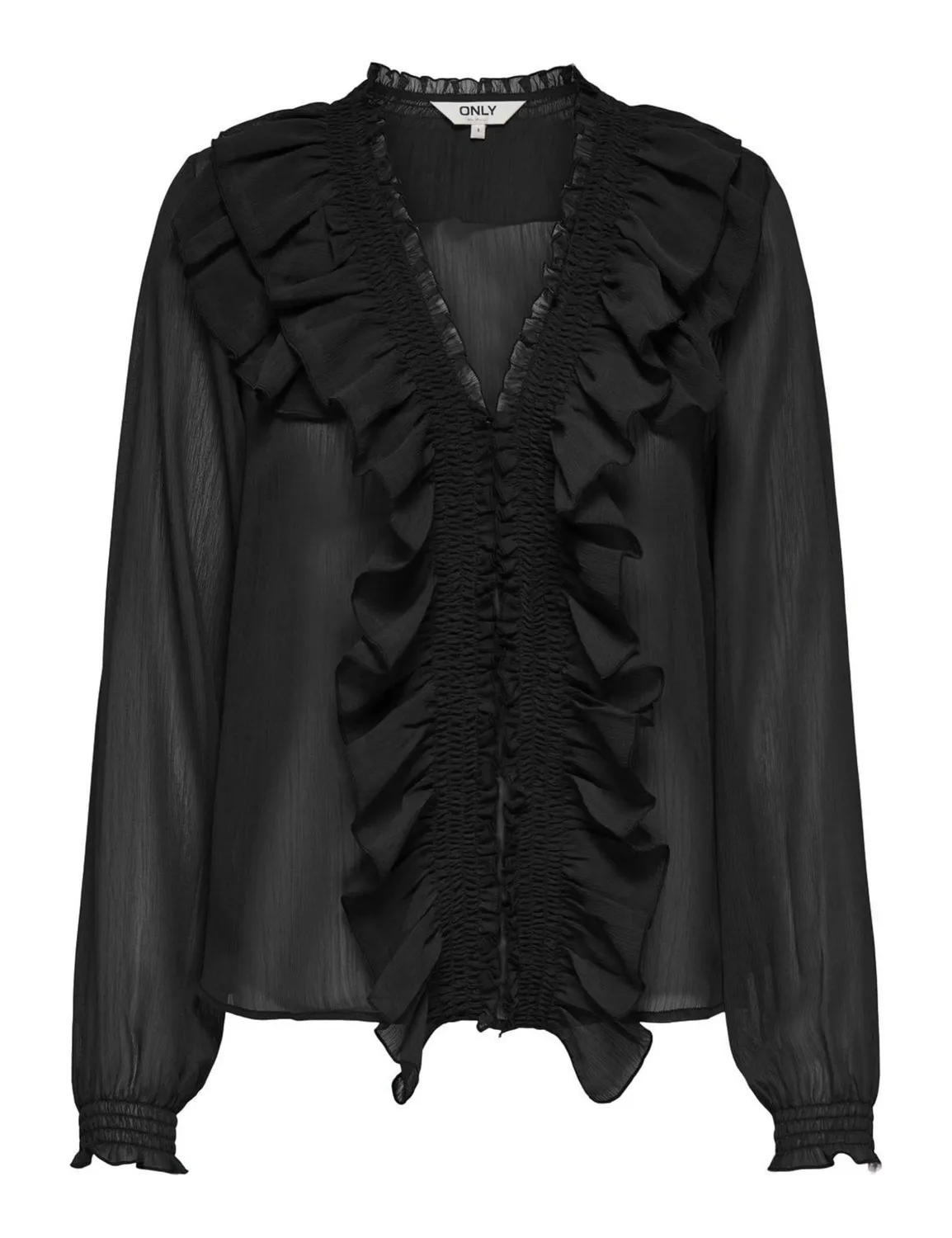 ONLY Onlanina Top Donna volant scollo a V tessuto