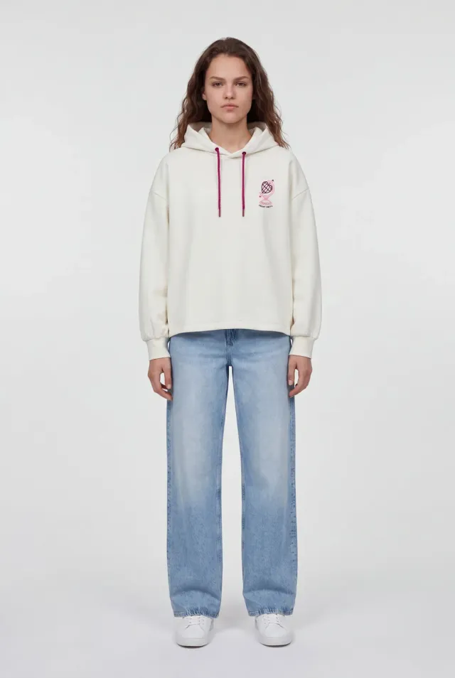 Teddy Smith Juliette Hood felpa donna middle white
