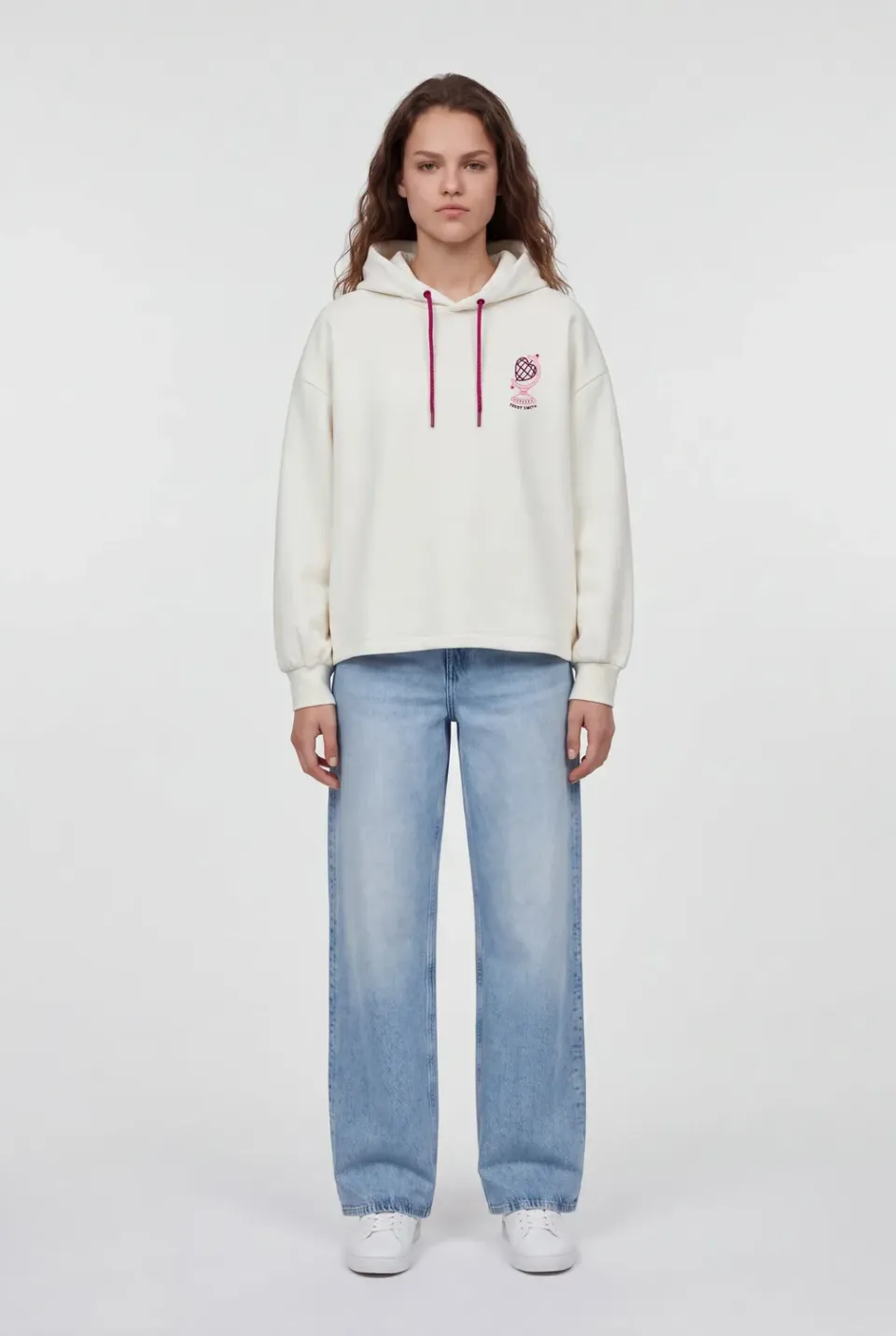 Teddy Smith Juliette Hood felpa donna middle white